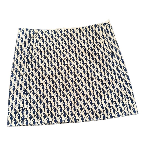 J.CREW Dresses & Skirts - j crew factory blue and white nautical sea horse skirt size 8
